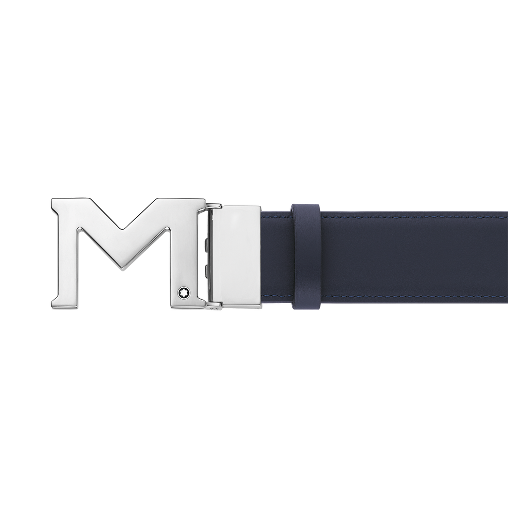 MONTBLANC M BUCKLE BLUE 35 MM REVERSIBLE BELT